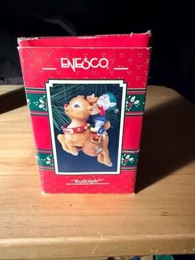 Enesco Red and Green Holiday Ornament Box
